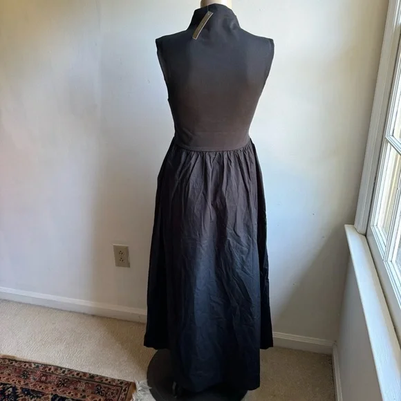 NWT J.Crew Fitted knit mockneck dress with poplin skirt in Black - Picture 8 of 15